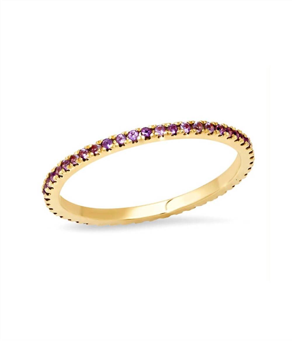 NEW ERINESS women's amethyst eternity band in yellow gold